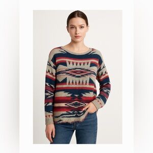 Polo Ralph Lauren Aztec Southwestern Dolman Sleeve Lightweight sweater small